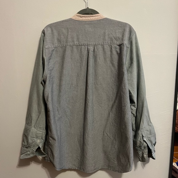 color block linen button up shirt stussy - Picture 3 of 3